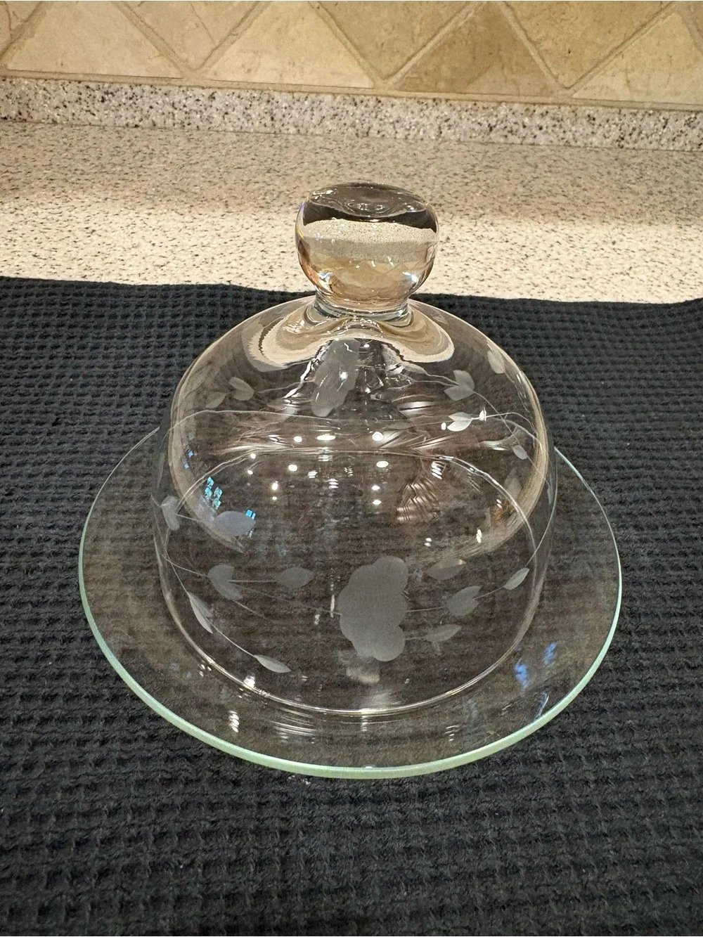 Vintage Princess House Heritage crystal round covered butter Dome